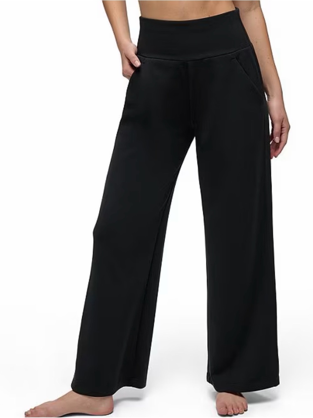 Prana Soft Shea Wide Leg Pull-On Pants Black Size Small